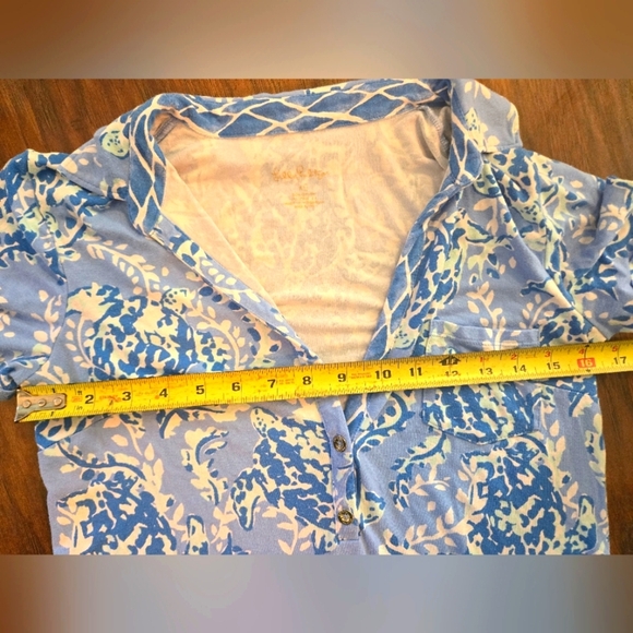 Lilly Pulitzer Sadie Polo Dress Blue Peri Turtley White Gold Buttons XS - Picture 6 of 10